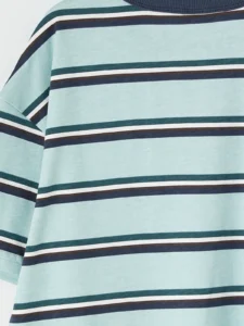 LCW Kids Green Crew Neck Striped Boys' T-Shirt - Image 4