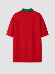 LCW Kids Red Polo Shirt Collar Portekiz Printed Boys' T-Shirt - Image 3