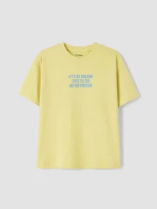 LCW Kids Green Text Printed Boys' T-Shirt - Image 3