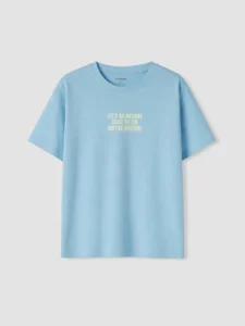 LCW Kids Blue Slogan Printed Boys' T-Shirt - Image 3