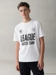 LCW Kids White Crew Neck Printed Boys' T-Shirt - Image 2