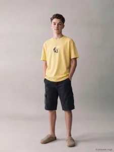 LCW Kids Yellow Crew Neck Printed Boys' T-Shirt - Image 2