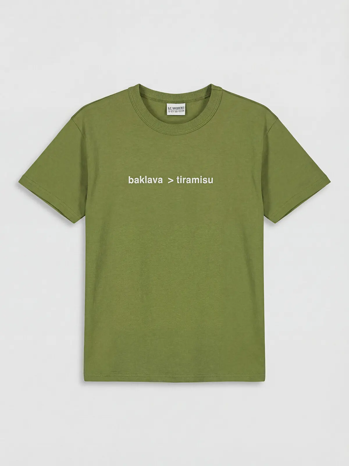 S6R937Z4-HBD_1 LCW Kids Green Crew Neck Text Printed Boys' T-Shirt - Image 1