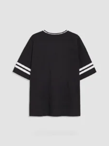 LC Waikiki Black LCW KidsBisiklet Collar Printed Girls' T-Shirt - Image 5
