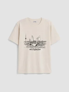 LCW Kids Beige Azerbaycan Printed Boys' T-Shirt