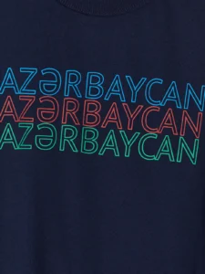 LCW Kids Navy Blue Azerbaycan Printed Boys' T-Shirt - Image 2