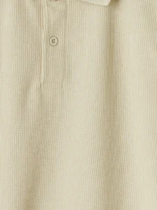 LCW Kids Beige Polo Shirt Collar textured Boys' T-Shirt - Image 4