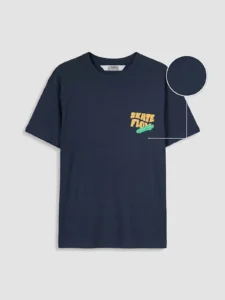 LCW Kids Navy Blue Crew Neck Printed Boys' T-Shirt - Image 3