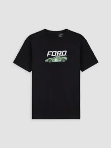 LCW Kids Black Crew Neck Ford Printed Boys' T-Shirt - Image 3
