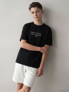 LCW Kids Black New York Printed Boys' T-Shirt - Image 2