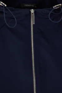 TRENDYOLMİLLA NAVY BLUE Oversized Hooded Summer Jacket Coat - Image 5