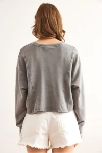 Olalook Women's Gray Modal Content Washable Sweatshirt - Image 2
