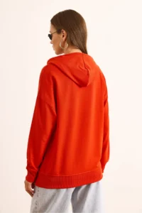 Olalook Women's Coral Hooded Soft Textured 2 Thread Sweatshirt - Image 6