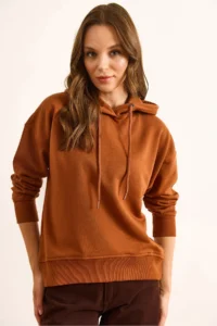 Olalook Women's Tile Back Printed Hooded Oversize 2 String Sweatshirt - Image 4
