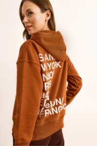 Olalook Women's Tile Back Printed Hooded Oversize 2 String Sweatshirt - Image 7
