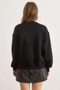 Olalook Women's Black Colored Embroidered Rose Gold Sweatshirt - Image 2