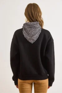 Olalook Women's Black Scarf Detailed Rose Gold Sweatshirt - Image 6