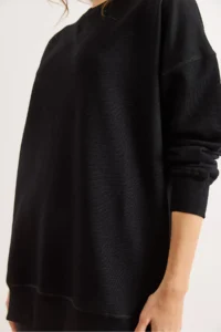 Olalook Women's Black Crew Neck Thick Sweatshirt - Image 5