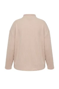 Trendyol Curve Beige Thessaloniki/Knitwear look Zippered Collar Regular/Normal Pattern Knitting Sweatshirt - Image 6