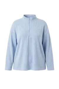 Trendyol Curve BLUE Thessaloniki/Knitwear look Zippered Collar Regular/Normal Pattern Knitting Sweatshirt - Image 5