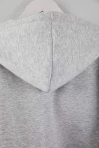 Trendyol Curve Kar Melange Hooded Oversized Crop Length Plus Size Sweatshirt - Image 4