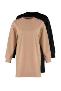 Trendyol Modest Black-Nude 2 Sets Paket Crew Neck Basic Knitting Sweatshirt - Image 8