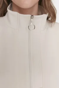 Trendyol Modest Stone Oversized Zipper Detailed Scuba Knitting Sweatshirt - Image 3