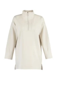 Trendyol Modest Stone Oversized Zipper Detailed Scuba Knitting Sweatshirt - Image 6