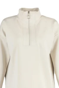 Trendyol Modest Stone Oversized Zipper Detailed Scuba Knitting Sweatshirt - Image 7