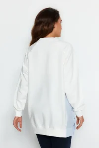 Trendyol Modest Ecru Oversized Weaving fragmented Knitting Tunic - Image 6