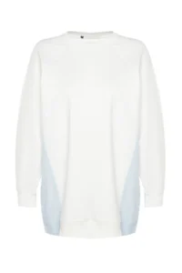 Trendyol Modest Ecru Oversized Weaving fragmented Knitting Tunic - Image 7