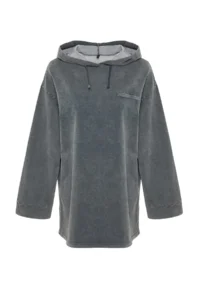 Trendyol Modest Anthracite Asit Washable Hooded Oversized Knitting Sweatshirt - Image 7