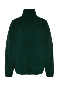 MAN Emerald Green Unisex Oversized/Wide Cut High Neck Anti-pilling Fleece Sweatshirt - Image 8