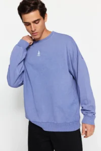 MAN Lilac Unisex Oversized/Wide Cut 100% Cotton Antique/Faded Effect Mystic Sweatshirt - Image 2