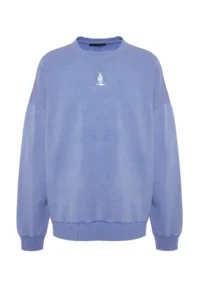 MAN Lilac Unisex Oversized/Wide Cut 100% Cotton Antique/Faded Effect Mystic Sweatshirt - Image 7