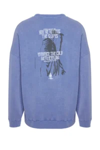 MAN Lilac Unisex Oversized/Wide Cut 100% Cotton Antique/Faded Effect Mystic Sweatshirt - Image 8