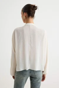 TRENDYOLMİLLA Ecru Frilly Sewing Detailed Yoryo Siphon Bohemian Shirt - Image 4