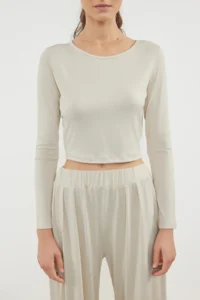 TRENDYOLMİLLA Stone Bottom Wide Leg Viscose Knitting Pajama Set - Image 3
