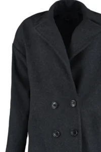 TRENDYOLMİLLA Anthracite Oversized Wide Cut LONG Woolly Bowl Overcoat - Image 7