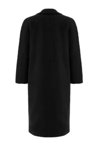 TRENDYOLMİLLA Black Oversized Wide Cut LONG Woolly Bowl Overcoat - Image 7