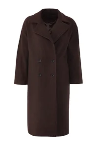 TRENDYOLMİLLA Brown Oversized Wide Cut LONG Woolly Bowl Overcoat - Image 7