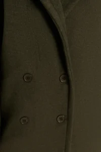 TRENDYOLMİLLA Khaki Oversized Wide Cut LONG Woolly Bowl Overcoat - Image 6