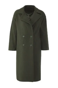 TRENDYOLMİLLA Khaki Oversized Wide Cut LONG Woolly Bowl Overcoat - Image 7