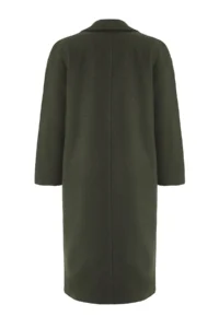 TRENDYOLMİLLA Khaki Oversized Wide Cut LONG Woolly Bowl Overcoat - Image 8