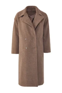 TRENDYOLMİLLA Mink Oversized Wide Cut LONG Woolly Bowl Overcoat - Image 8