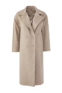 TRENDYOLMİLLA Stone Oversized Wide Cut LONG Woolly Bowl Overcoat - Image 7