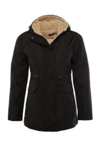 TRENDYOLMİLLA Black Hooded Inside FURRY Water Repellent Parka Overcoat - Image 6