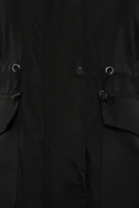TRENDYOLMİLLA Black Hooded Inside FURRY Water Repellent Parka Overcoat - Image 7
