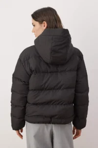 TRENDYOLMİLLA Black Hooded Rugular Pattern Water Repellent Puffer Jacket Coat - Image 9