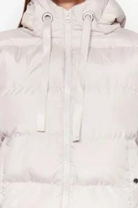 TRENDYOLMİLLA Gray Hooded Rugular Pattern Water Repellent Puffer Jacket Coat - Image 7